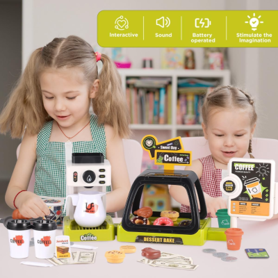 Mainan Kasir Cash Register Coffe Shop Simulasi Mainan Kasir Accesoris Lengkap