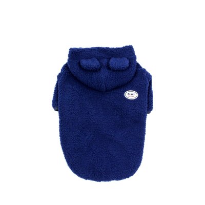 FLOT FLUFFY FLEECE BEAR HOODIE NAVY เสื้อผ้าสัตว์เลี้ยง หมา แมว