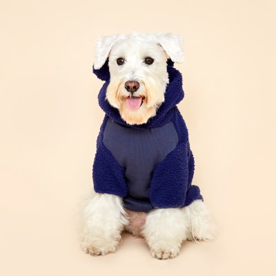FLOT FLUFFY FLEECE BEAR HOODIE NAVY เสื้อผ้าสัตว์เลี้ยง หมา แมว