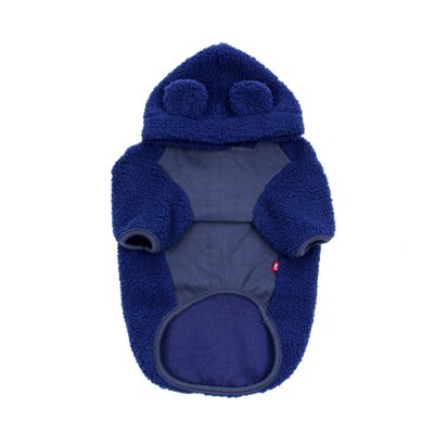 FLOT FLUFFY FLEECE BEAR HOODIE NAVY เสื้อผ้าสัตว์เลี้ยง หมา แมว