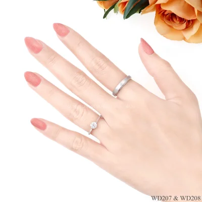 รูปมือ แหวนเพชรคู่ WD207 & WD208 รูปมือ แหวนเพชรคู่ WD207 & WD208