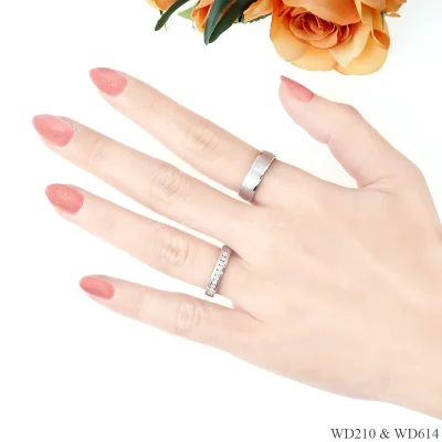 รูปมือ แหวนเพชรคู่ WD210 & WD614 รูปมือ แหวนเพชรคู่ WD210 & WD614