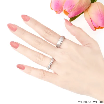 รูปมือ แหวนเพชรคู่ WD309 & WD501 รูปมือ แหวนเพชรคู่ WD309 & WD501