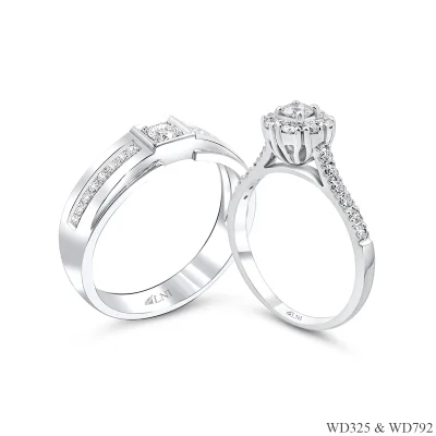 แหวนเพชรคู่ WD325 & WD792 แหวนเพชรคู่ WD325 & WD792