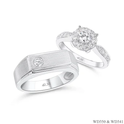 แหวนเพชรคู่ WD350 & WD341 แหวนเพชรคู่ WD350 & WD341