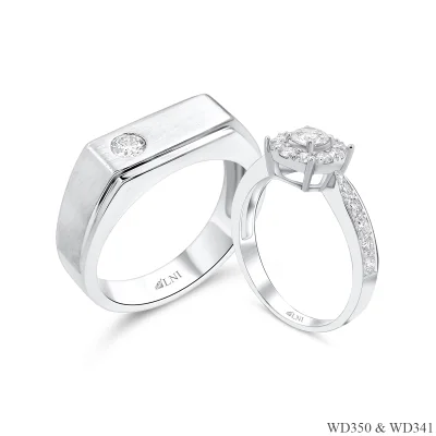 แหวนเพชรคู่ WD350 & WD341 แหวนเพชรคู่ WD350 & WD341