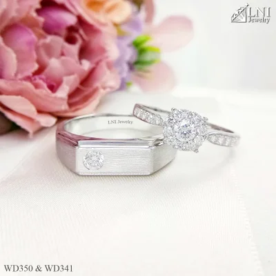 แหวนเพชรคู่ WD350 & WD341 แหวนเพชรคู่ WD350 & WD341