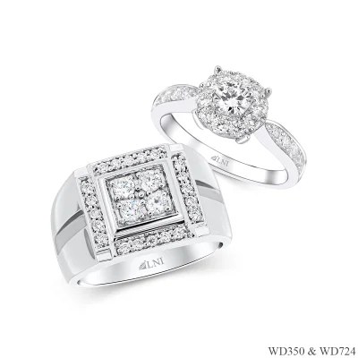 แหวนเพชรคู่ WD350 & WD724 แหวนเพชรคู่ WD350 & WD724