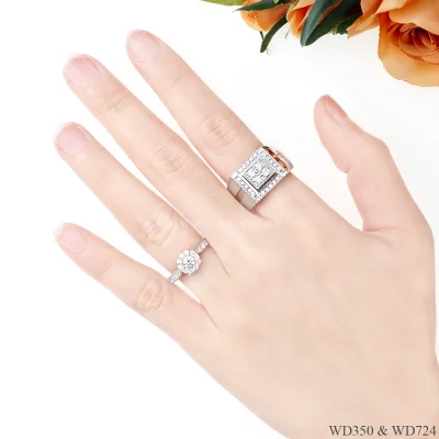 รูปมือ แหวนเพชรคู่ WD350 & WD724 รูปมือ แหวนเพชรคู่ WD350 & WD724