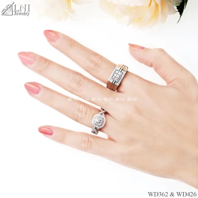 รูปมือ แหวนเพชรคู่ WD362 & WD426 รูปมือ แหวนเพชรคู่ WD362 & WD426