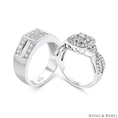 แหวนเพชรคู่ WD362 & WD821 แหวนเพชรคู่ WD362 & WD821