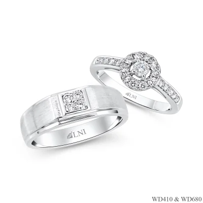แหวนเพชรคู่ WD410 & WD680 แหวนเพชรคู่ WD410 & WD680