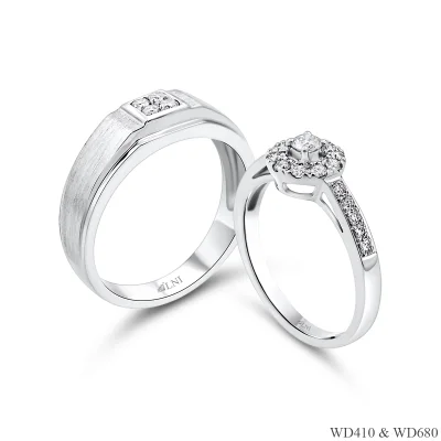 แหวนเพชรคู่ WD410 & WD680 แหวนเพชรคู่ WD410 & WD680