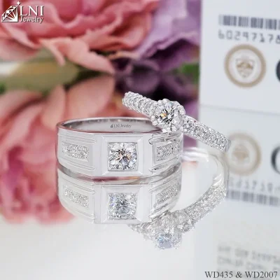 แหวนเพชรคู่ WD435 & WD2007 แหวนเพชรคู่ WD435 & WD2007