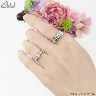รูปมือ แหวนเพชรคู่ WD435 & WD2007 รูปมือ แหวนเพชรคู่ WD435 & WD2007