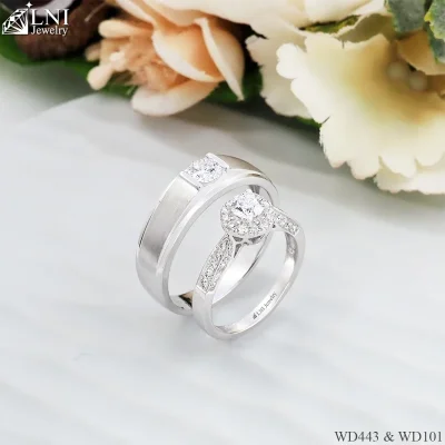 แหวนเพชรคู่ WD443 & WD101 แหวนเพชรคู่ WD443 & WD101