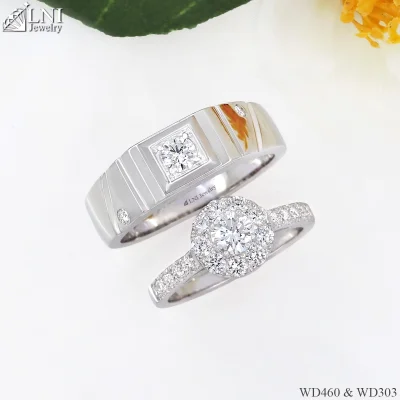 แหวนเพชรคู่ WD460 & WD303 แหวนเพชรคู่ WD460 & WD303