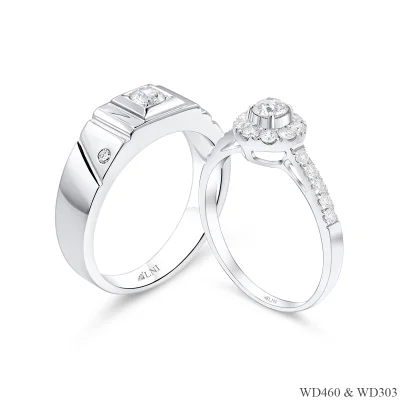 แหวนเพชรคู่ WD460 & WD303 แหวนเพชรคู่ WD460 & WD303