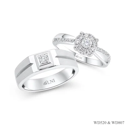 แหวนเพชรคู่ WD520 & WD807 แหวนเพชรคู่ WD520 & WD807