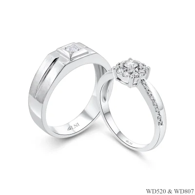 แหวนเพชรคู่ WD520 & WD807 แหวนเพชรคู่ WD520 & WD807