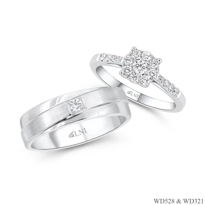 แหวนเพชรคู่ WD528 & WD321 แหวนเพชรคู่ WD528 & WD321