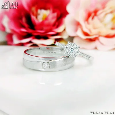 แหวนเพชรคู่ WD528 & WD321 แหวนเพชรคู่ WD528 & WD321