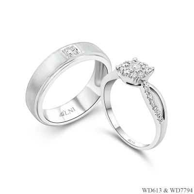 แหวนเพชรคู่ WD613 & WD7794 แหวนเพชรคู่ WD613 & WD7794
