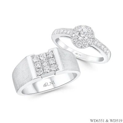 แหวนเพชรคู่ WD6351 & WD519 แหวนเพชรคู่ WD6351 & WD519