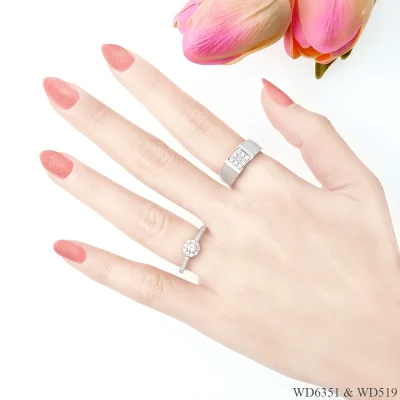 รูปมือ แหวนเพชรคู่ WD6351 & WD519 รูปมือ แหวนเพชรคู่ WD6351 & WD519