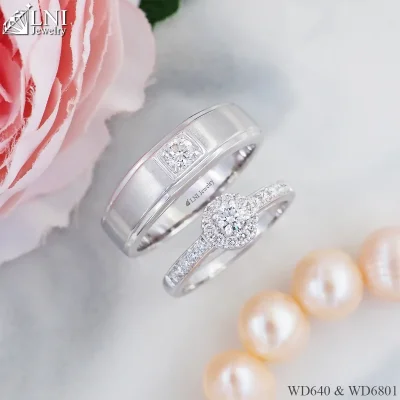 แหวนเพชรคู่ WD640 & WD6801 แหวนเพชรคู่ WD640 & WD6801