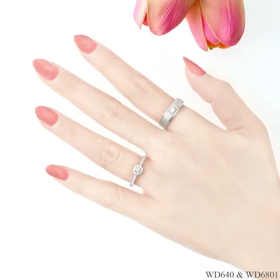 รูปมือ แหวนเพชรคู่ WD640 & WD6801 รูปมือ แหวนเพชรคู่ WD640 & WD6801
