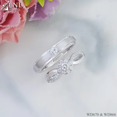 แหวนเพชรคู่ WD670 & WD866 แหวนเพชรคู่ WD670 & WD866