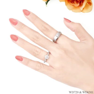 รูปมือ แหวนเพชรคู่ WD720 & WD6301 รูปมือ แหวนเพชรคู่ WD720 & WD6301