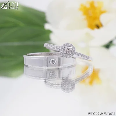 แหวนเพชรคู่ WD797 & WD631 แหวนเพชรคู่ WD797 & WD631