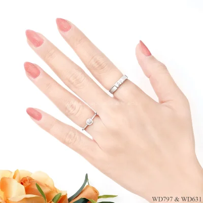 รูปมือ แหวนเพชรคู่ WD797 & WD631 รูปมือ แหวนเพชรคู่ WD797 & WD631