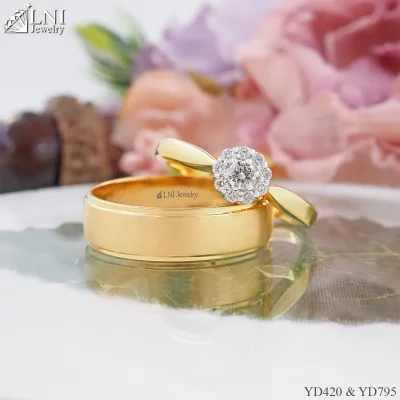 แหวนเพชรคู่ YD420 & YD795 แหวนเพชรคู่ YD420 & YD795