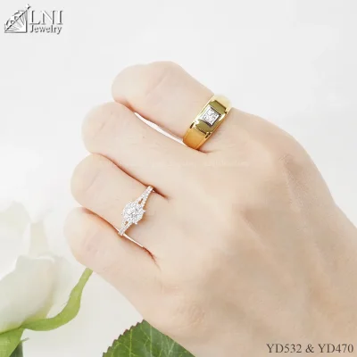 รูปมือ แหวนเพชรคู่ YD532 & YD470 รูปมือ แหวนเพชรคู่ YD532 & YD470