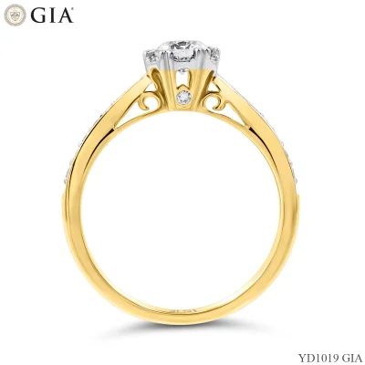 YD1019 แหวนเพชร GIA หนามเตยหัวใจ