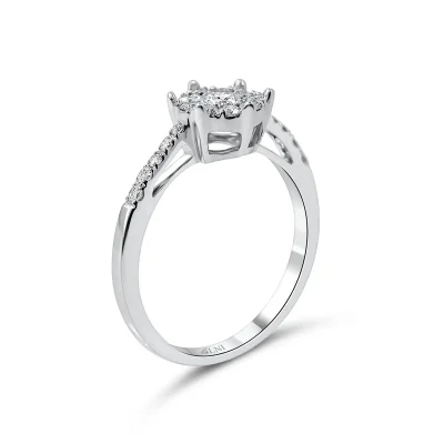 WD515 แหวนเพชรกระจุก