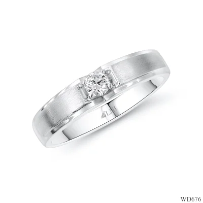 WD676 แหวนเพชรเม็ดเดียว แรขนแมว