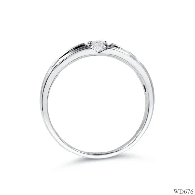 WD676 แหวนเพชรเม็ดเดียว แรขนแมว