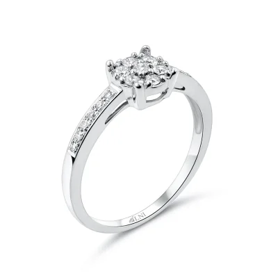 WD828 แหวนเพชรกระจุก