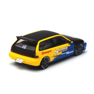 Honda Civic (EF9) Spoon Livery Tuned by *Tods Racing Japan*, yellow/blue