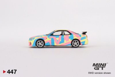 Nissan Skyline GT-R (R34)V-Spec ll MINI GT Digital Camouflage Yellow