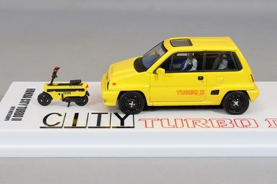 HONDA CITY TURBO II Yellow With MOTOCOMPO