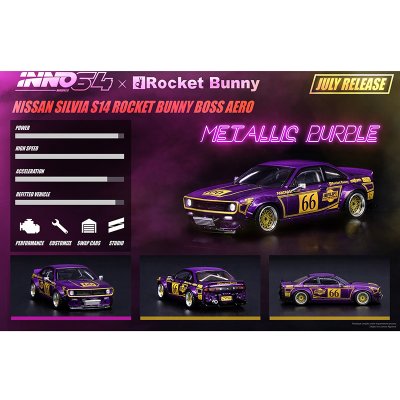 Nissan Silvia S14 Rocket Bunny Boss Aero #66 Purple