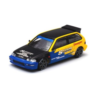 Honda Civic (EF9) Spoon Livery Tuned by *Tods Racing Japan*, yellow/blue