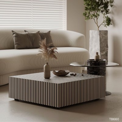 โต๊ะกลาง TB660 Dim L80xW80xH28 cm + L70xW70xH45 cm 1 Set
