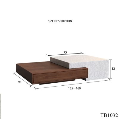 โต๊ะกลาง TB1032 Dim L135-160xW90xH32 cm