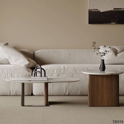 โต๊ะกลาง TB938 Dim L100xW73xH33 cm + L55xH42 cm